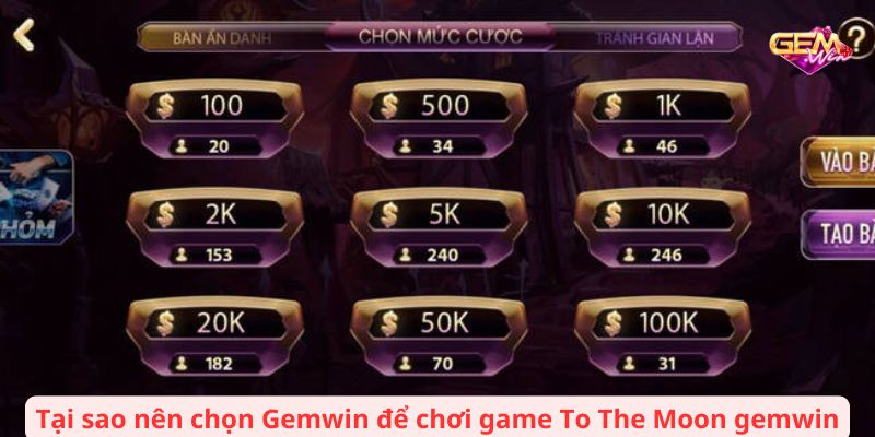 Tại sao nên chọn Gemwin để chơi game To The Moon gemwin